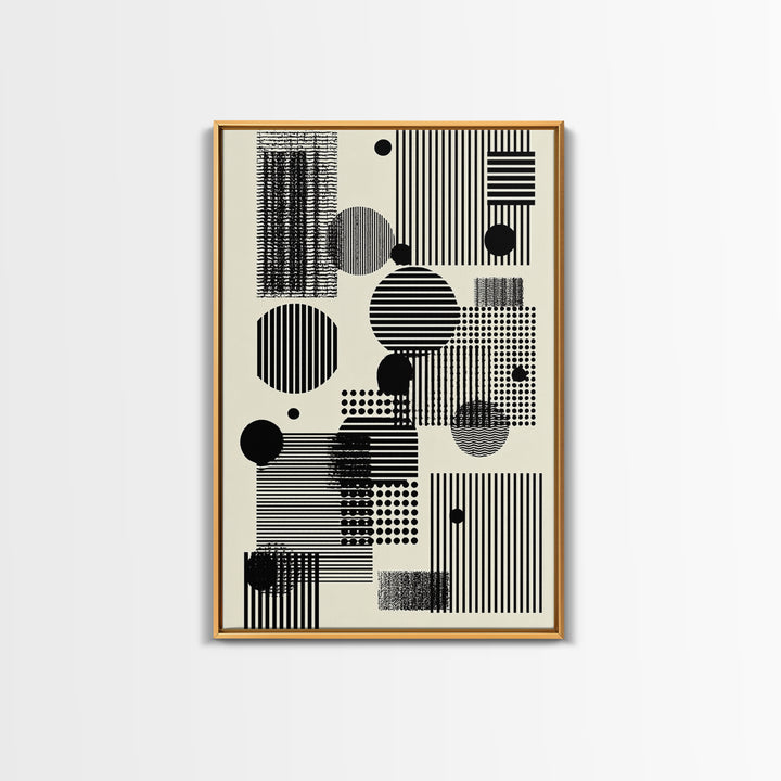 Minimal Black White Circles Stripes And Dots Wall Art, Geometric Wall Art, Minimalist Decor, Abstract Art Print, Modern Home Decor