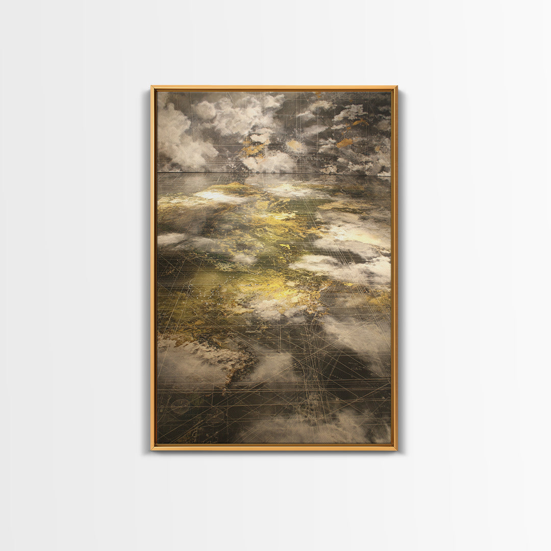 Atmospheric Gold Cloudscape Wall Art, Abstract African Art, Earth Tone Wall Art, Luxury Canvas Print, Modern Home Decor Gift