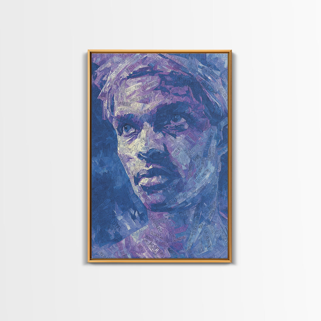 Blue Purple African Woman Portrait Canvas Print, Contemporary Black Art, Feminine Wall Decor, Melanin Gallery Home Decor