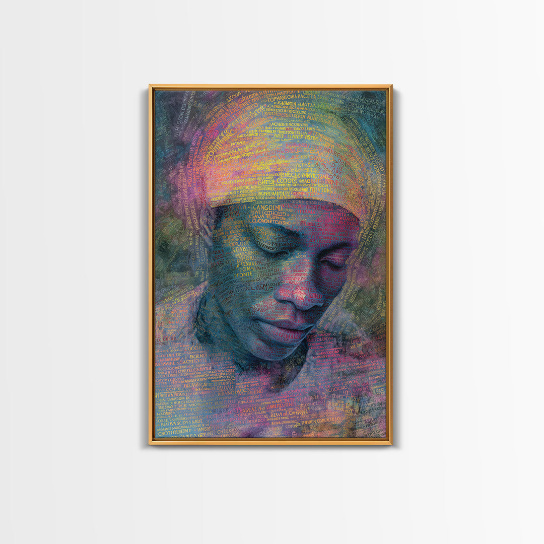 Dreamlike African Woman Portrait Canvas Print, Afrocentric Wall Art, Black Woman Art, Melanin Decor, Gift For Her, Spiritual Wall Decor