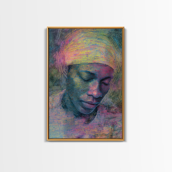 Dreamlike African Woman Portrait Canvas Print, Afrocentric Wall Art, Black Woman Art, Melanin Decor, Gift For Her, Spiritual Wall Decor