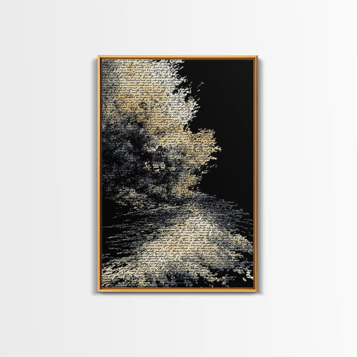 Moody Black And White Figure In Textured Shadows Canvas Print, Abstract Black Art, Minimalist Wall Decor, Gallery Art, Modern Art