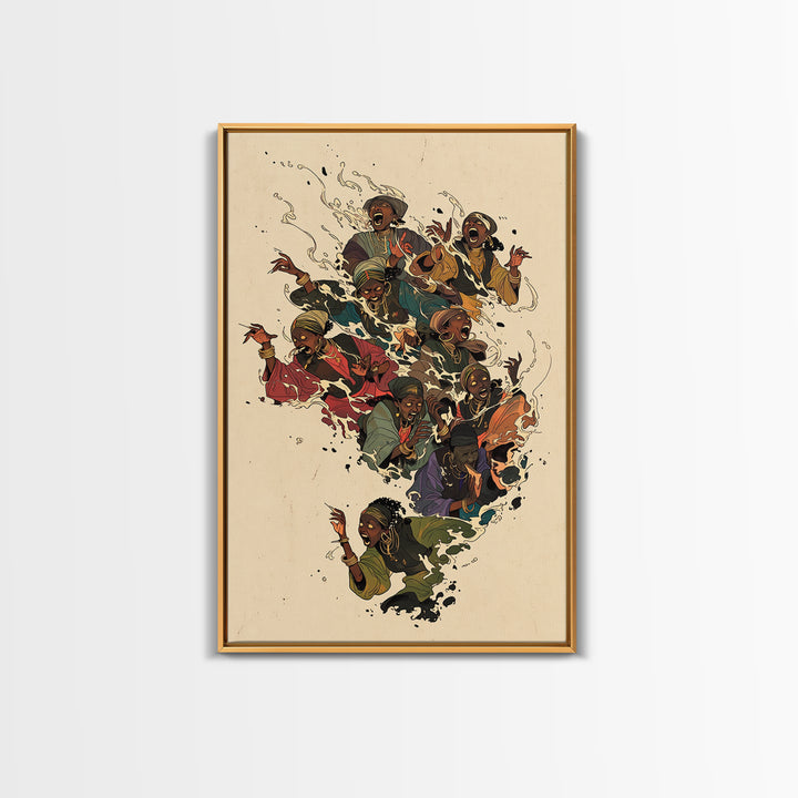 Africa Map Of Joyful Singing Women, Wall Art, African Women Art, Black Girl Magic Poster, Afrocentric Culture Decor Gift