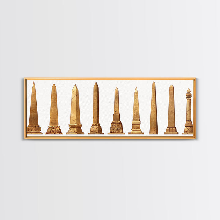Egyptian Obelisk Collection Wall Art, Ancient African Art, Minimalist Canvas Print, Neutral Museum Gallery Home Decor Gift