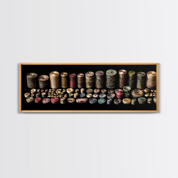 Ancient African Beads And Bronze Relics Canvas Print Tribal Art Decor Ethnographic Collection Wall Decor For Boho Home Gift