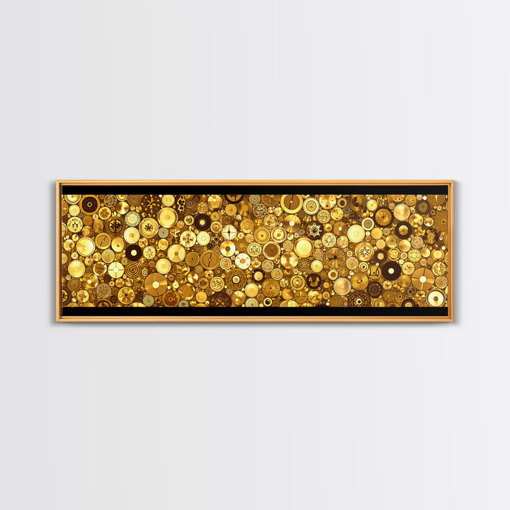 Gold Coin Mosaic Circles Wall Art African Abstract Art Print Luxury Canvas Decor Modern Geometric Wall Decor For Elegant Home