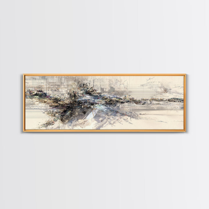 Neutral Ink Architectural Abstract Wall Art, Modern Canvas Art, Beige Wall Art, Office Decor, Contemporary Gallery Print