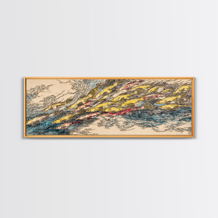 Energetic Desert Wind Abstract Wall Art, Colorful African Inspired Canvas Print, Modern Office Decor, Statement Home Gift