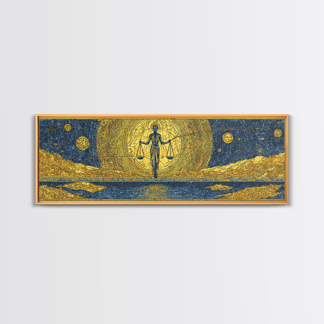 Golden Egyptian Goddess With Scales Wall Art, Ancient African Art, Black And Gold Desert Decor, Spiritual Cultural Wall Decor Gift