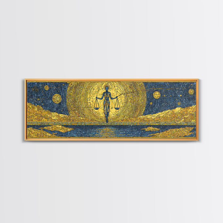 Golden Egyptian Goddess With Scales Wall Art, Ancient African Art, Black And Gold Desert Decor, Spiritual Cultural Wall Decor Gift