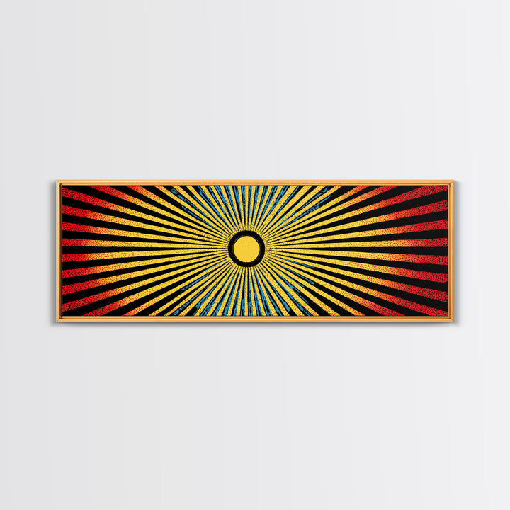 Radiant African Sunburst Abstract Wall Art, Colorful African Art Decor, Tribal Patterns, Modern Afrocentric Canvas Print