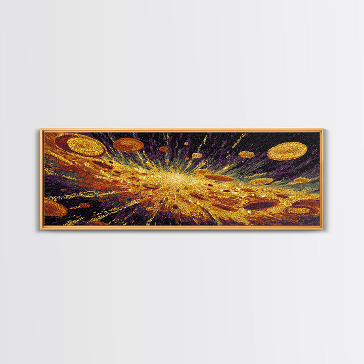 Golden Cosmic Burst Wall Art, Abstract Art, Black And Gold Art, Modern Wall Decor, Luxury Canvas Print, Statement Wall Decor