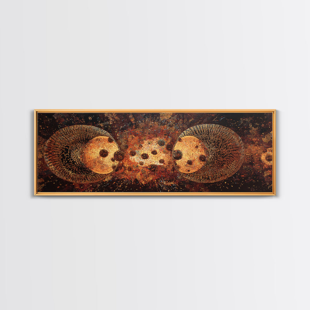 Glowing Hedgehog Spirits Canvas Print, Animal Wall Art, Black And Gold Art, Mystical Wall Art, Nature Scene Art, Unique Decor