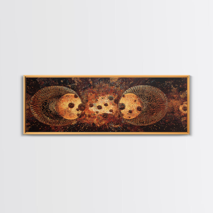 Glowing Hedgehog Spirits Canvas Print, Animal Wall Art, Black And Gold Art, Mystical Wall Art, Nature Scene Art, Unique Decor