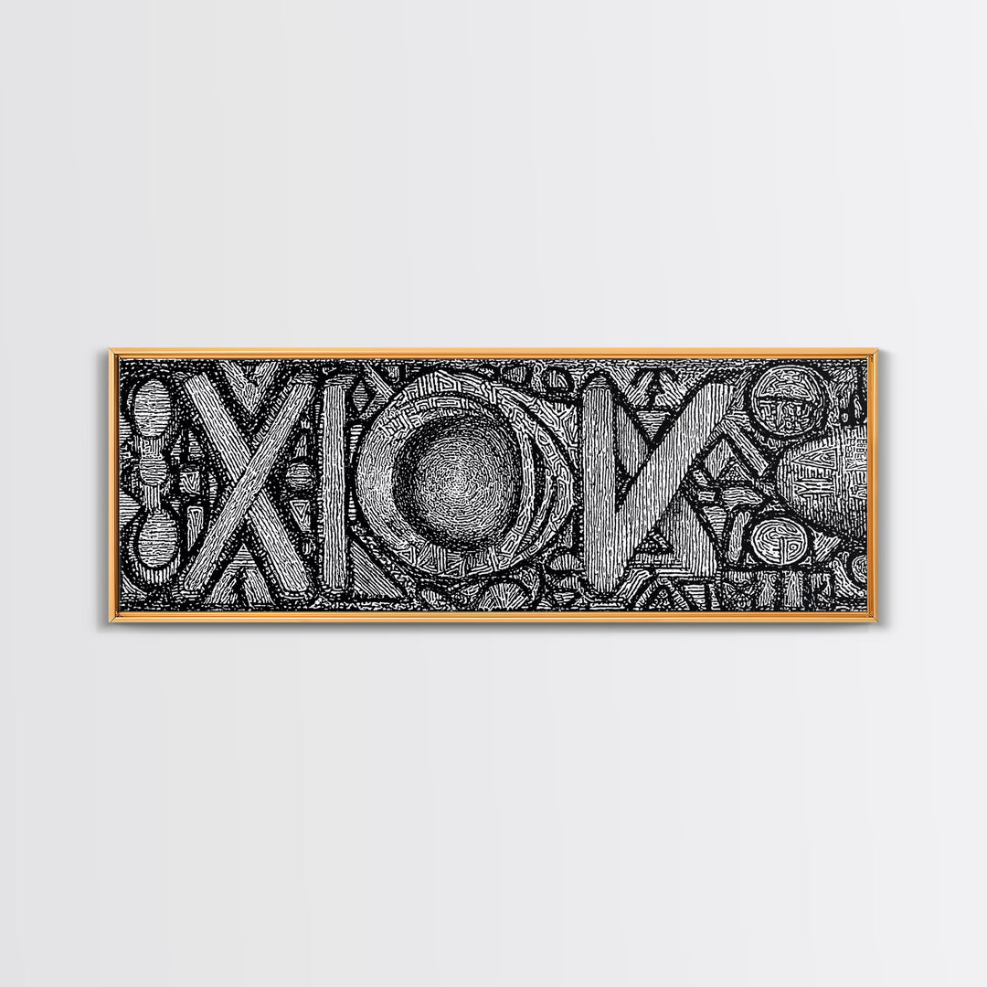 Black And White Abstract African Texture Canvas Print, Tribal Geometric Wall Decor, Contemporary Afrocentric Art Print Gift
