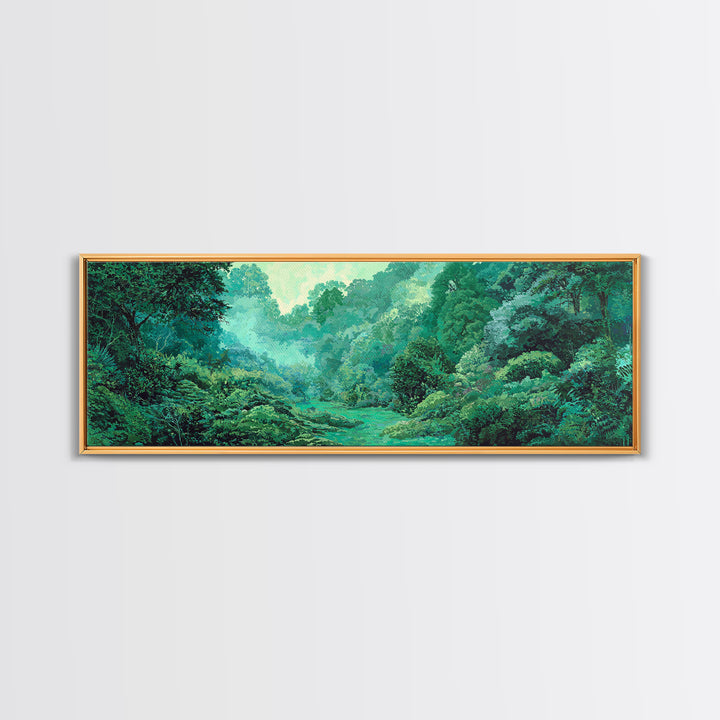 Misty Emerald African Rainforest Landscape Wall Art, Jungle African Safari Decor, Nature Scene Art, Green Living Room Decor
