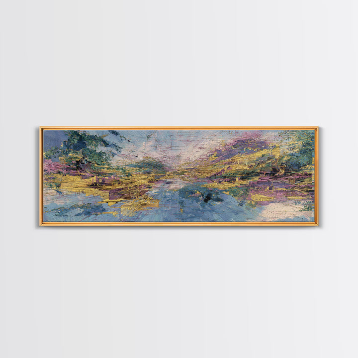 Pastel River Valley Abstract Landscape Wall Art, African Landscape, Modern Canvas Art, Earth Tone Wall Decor, Large Decor Art