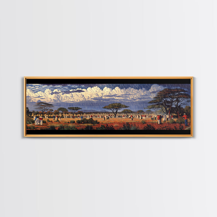 Rainy Acacia Plains Canvas Print, African Safari Landscape Wall Decor, Dramatic Cloud Art, Earth Tone Home Decor Gift For Him