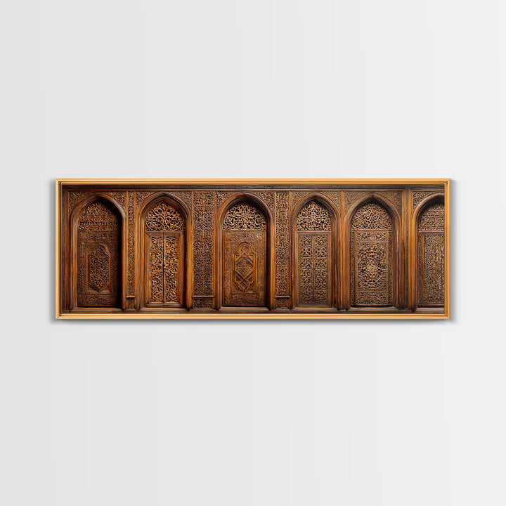 Ornate Golden Arched Door Wall Art, Moroccan Travel, African Decor, Cultural Wall Decor, Bohemian Decor, Elegant Home Gift