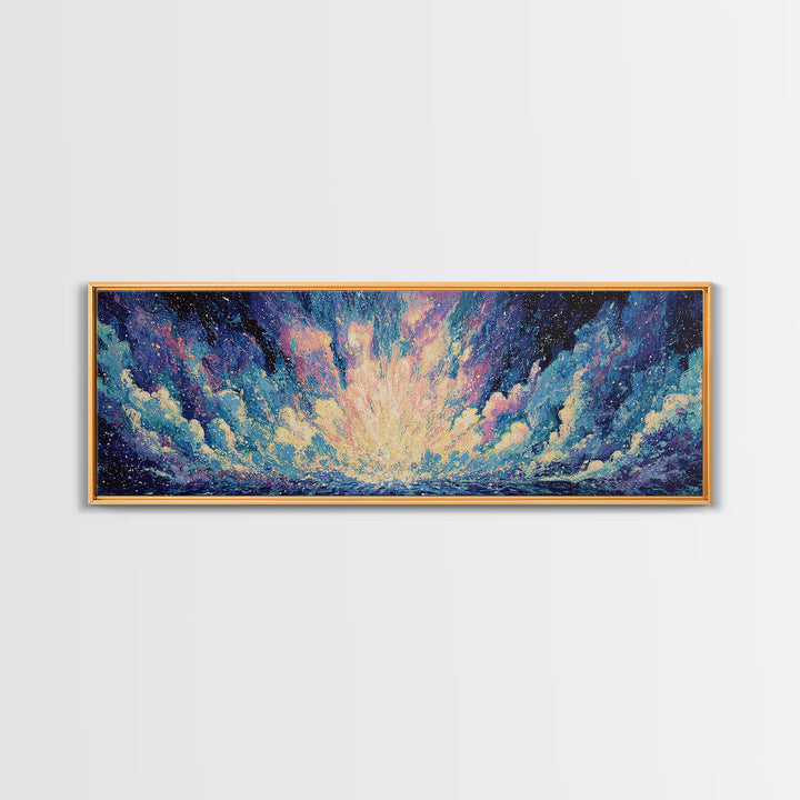 Cosmic Blue Ocean Sky Canvas Print, Abstract Wall Art, Dreamy Wall Art, Modern Canvas Art, Nature Scene Art, Bedroom Decor