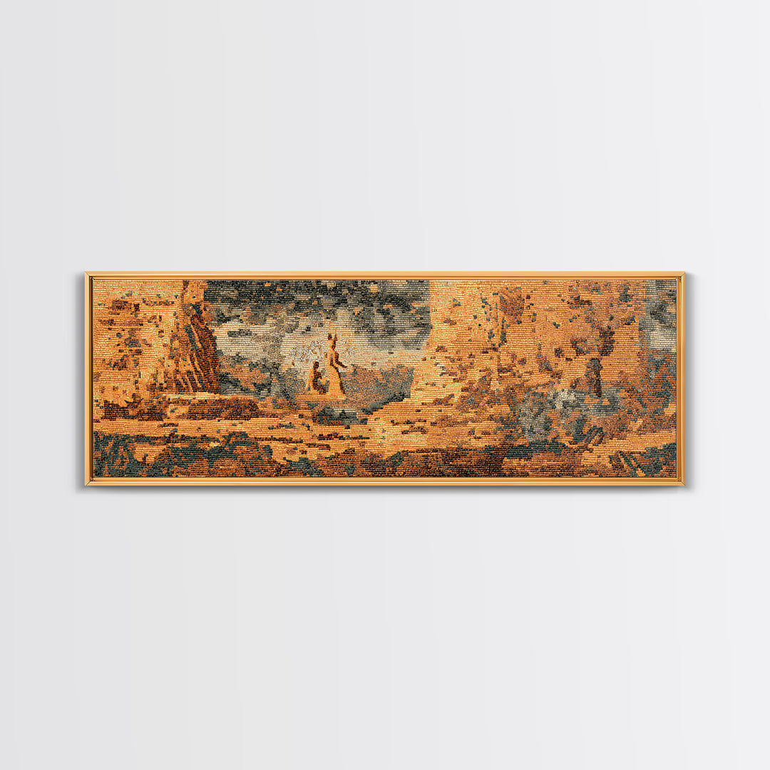 Burnt Orange Desert Canyon Landscape Canvas Print, African Safari Art, Nature Scene Art, Earth Tone Wall Art Decor, Large Decor Art