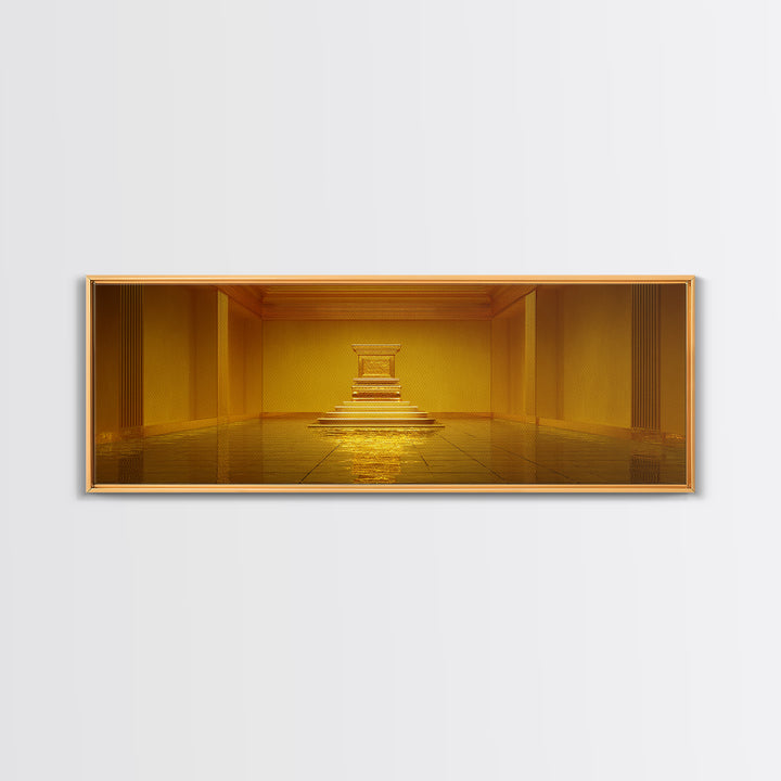Golden Temple Reliquary Chamber Framed Canvas Print, Luxury Canvas Art, Spiritual Wall Art, Elegant Home Decor Gift, Statement Wall Decor