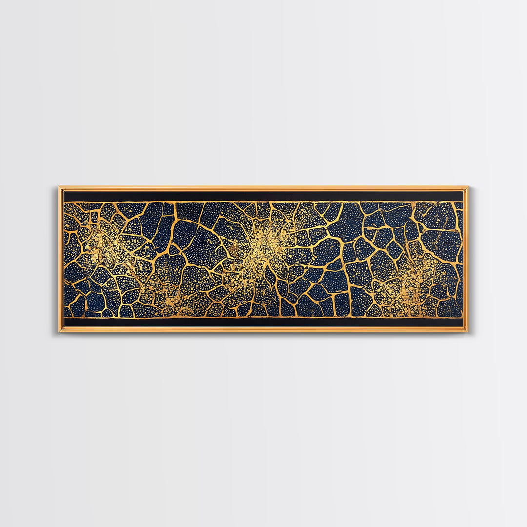 Black Gold Abstract Crackle Pattern Wall Art, African Abstract Canvas Print, Geometric Luxury Decor, Textured Art Print Gift