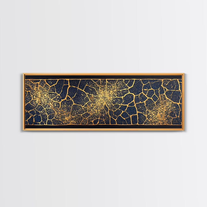 Black Gold Abstract Crackle Pattern Wall Art, African Abstract Canvas Print, Geometric Luxury Decor, Textured Art Print Gift