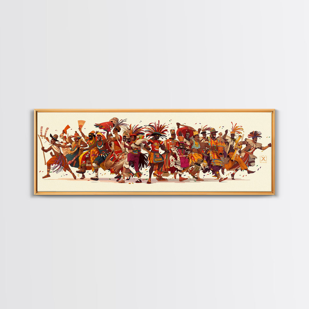 Colorful African Celebration Dancers In Traditional Dress Wall Art, African Women Art, Afrocentric Prints, Cultural Wall Decor