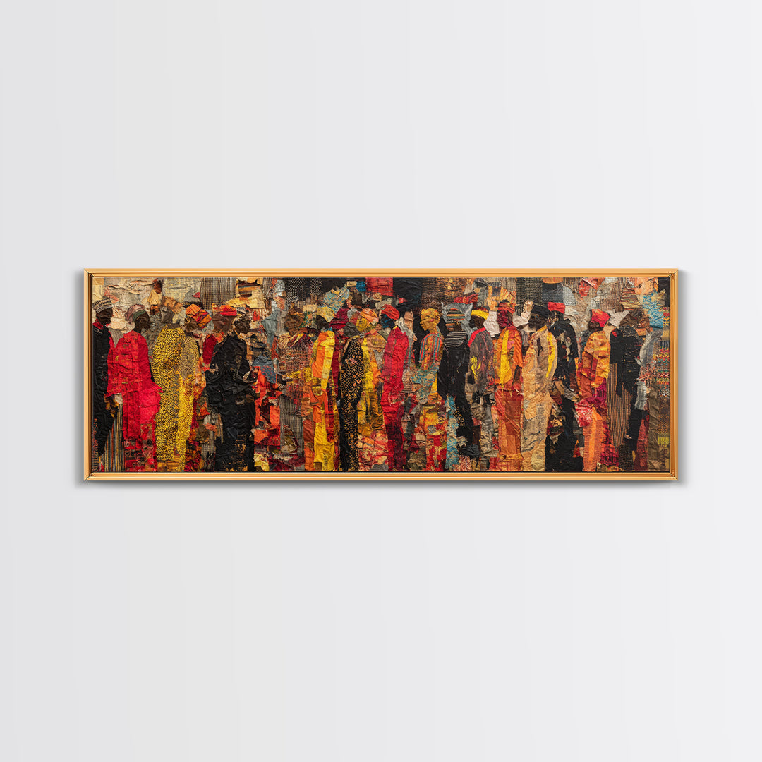 Vibrant African Street Fashion Wall Art, Modern Black Art, Cultural Portrait Canvas, Afrocentric Decor, Statement Wall Decor