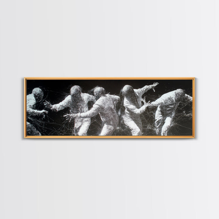 Black And White African Dancers In Dynamic Motion Wall Art, Abstract Canvas Print, Modern Cultural Statement Home Decor Gift