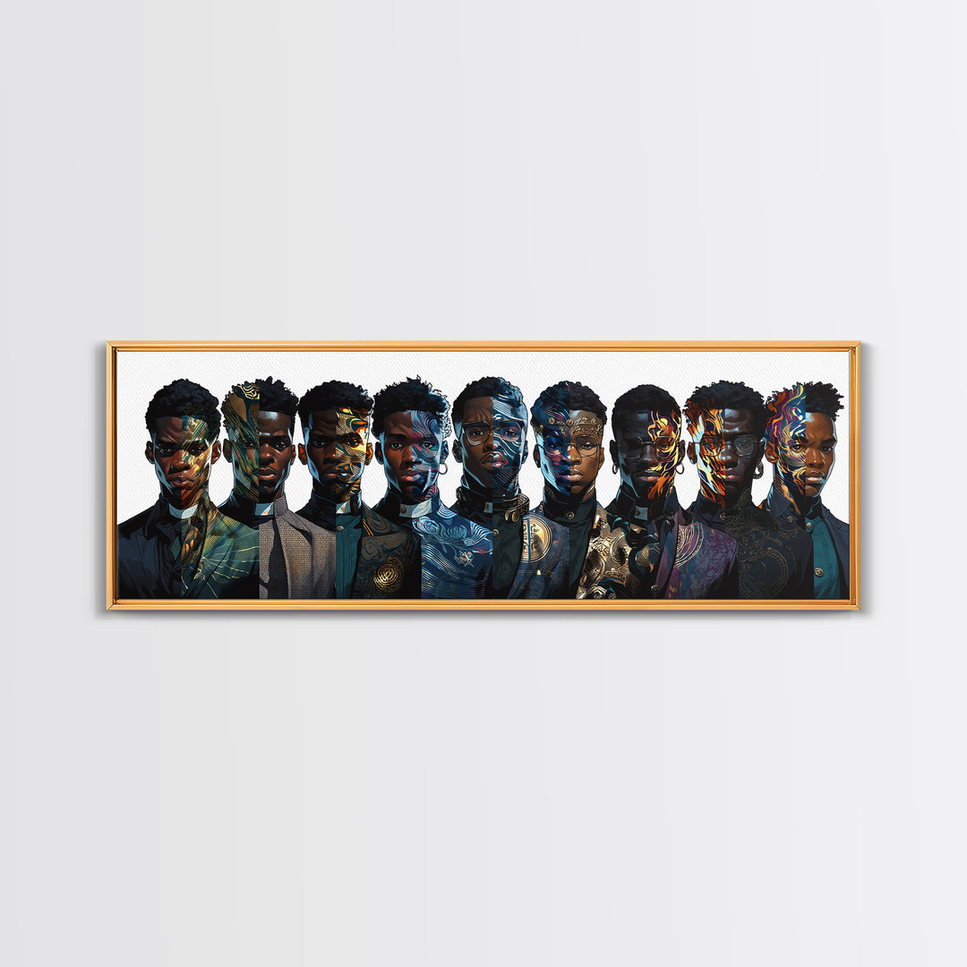 Afrofuturist Black Collective Portrait Wall Art, African American Art, Modern Afrocentric Decor, Bold Cultural Canvas Print