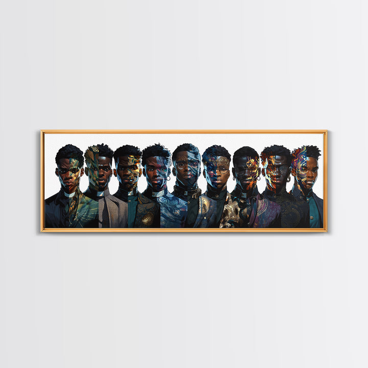 Afrofuturist Black Collective Portrait Wall Art, African American Art, Modern Afrocentric Decor, Bold Cultural Canvas Print