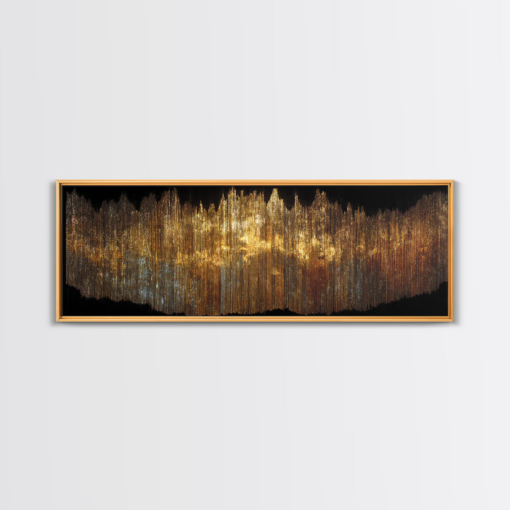 Golden Soundwave Light Abstract Wall Art, Luxury Canvas Art, Black And Gold Art, Statement Wall Decor, Elegant Home Art Print