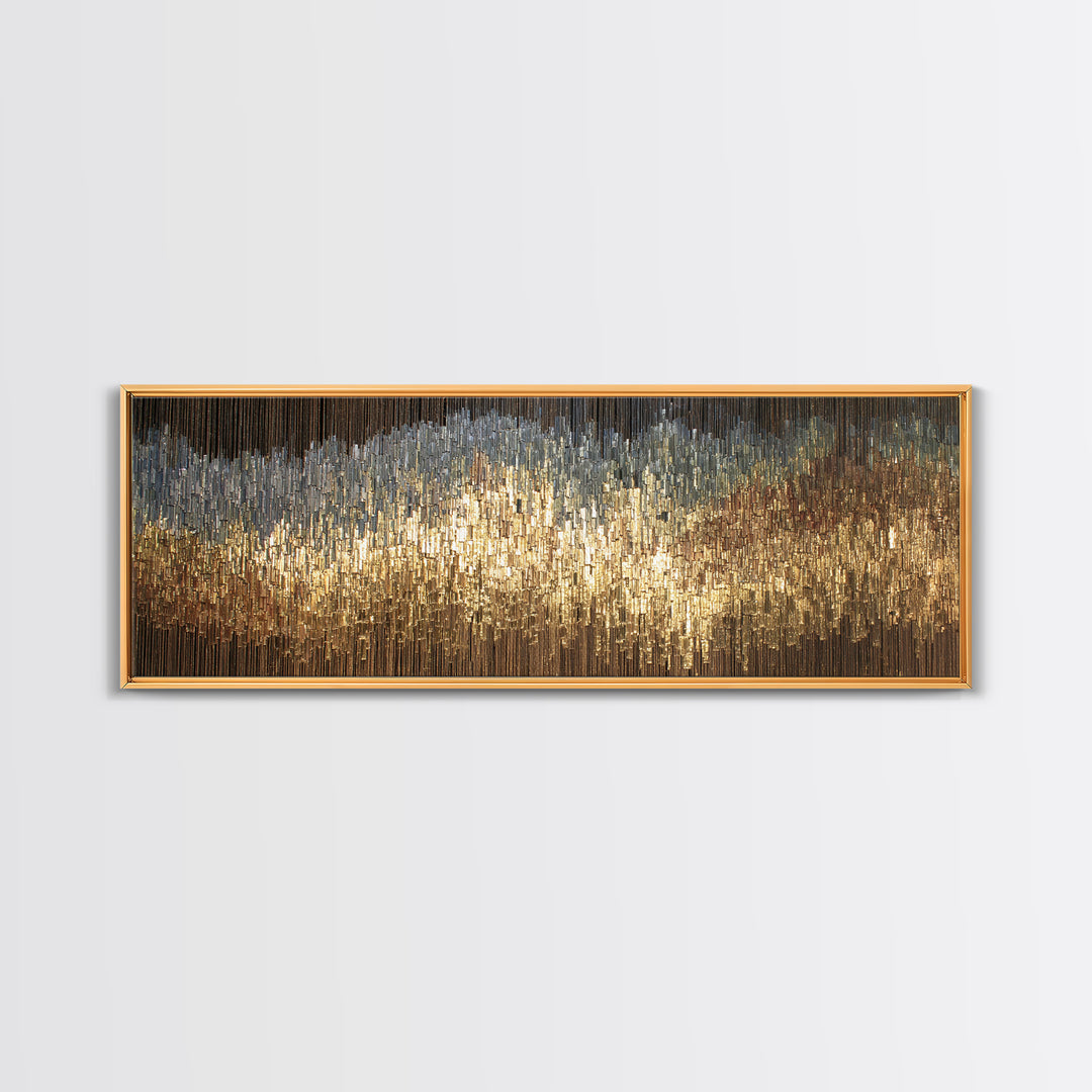 Gold Silver Vertical Light Abstract Canvas Print, Luxury Wall Art, Black And Gold Art, Modern Home Decor, Statement Piece