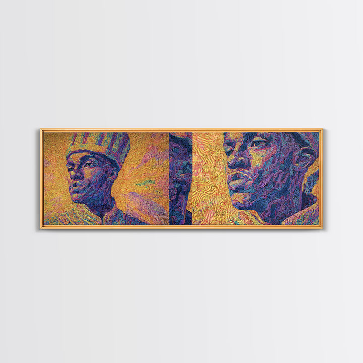 Textured African King And Warrior Portrait Wall Art, Afrocentric Black History Decor, Pan African Artwork, Cultural Gift