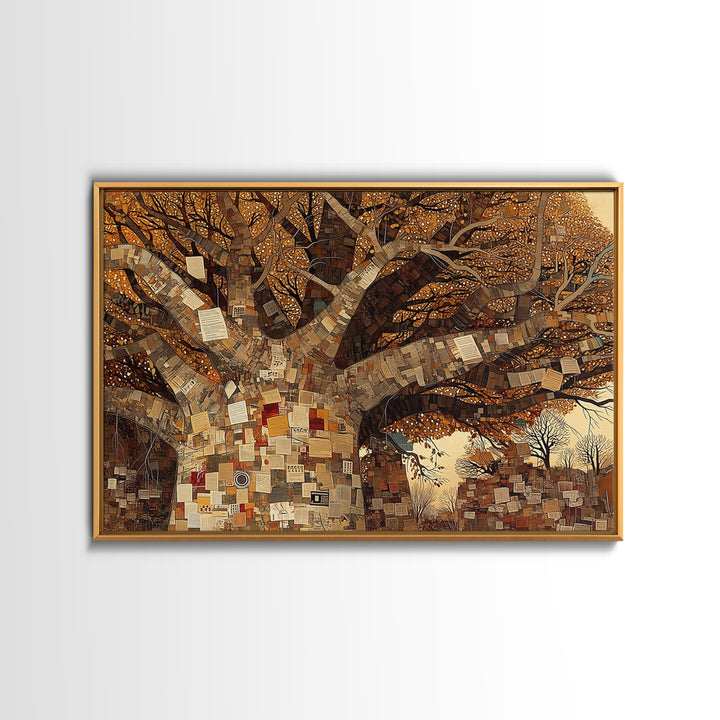 Baobab Tree Of Notes And Memories Wall Art, African Inspired, Mixed Media Canvas, Cultural Home Decor, Unique Wall Decor