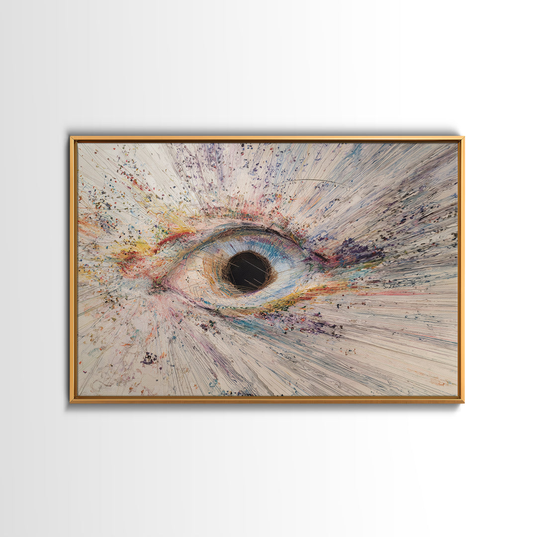 Radiant Cosmic Eye Black Hole Abstract Wall Art, Modern Canvas Art, Luxury Space Decor, Large Statement Print, Home Decor Gift