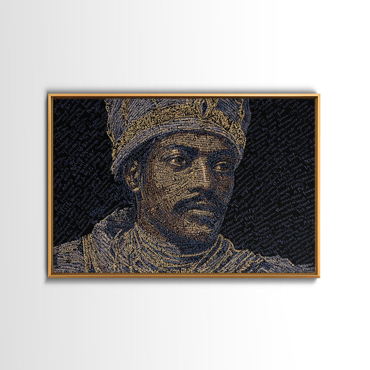 Regal African King Portrait Canvas Print, Black Man Art, African American Art, Gold Jewelry Canvas, Afrocentric Wall Decor