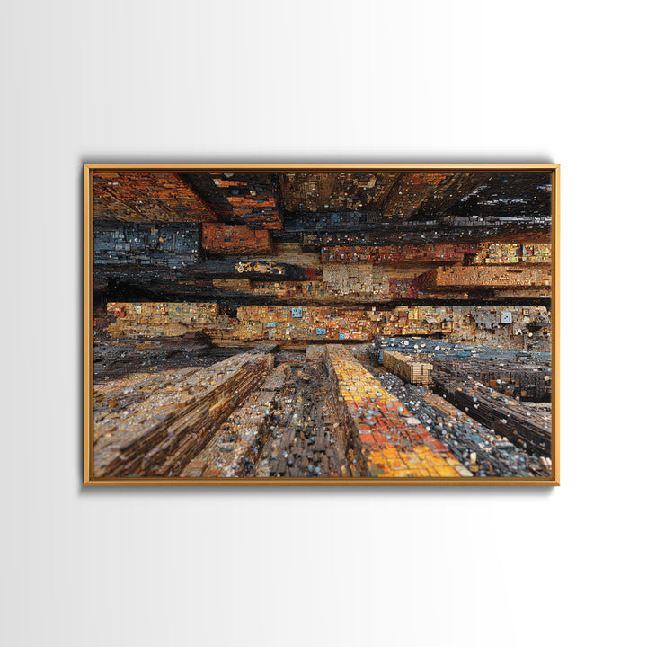 Abstract Urban Cityscape Canvas Print, Textured Modern Art, Statement Wall Art, Office Decor, Contemporary Home Decor Gift