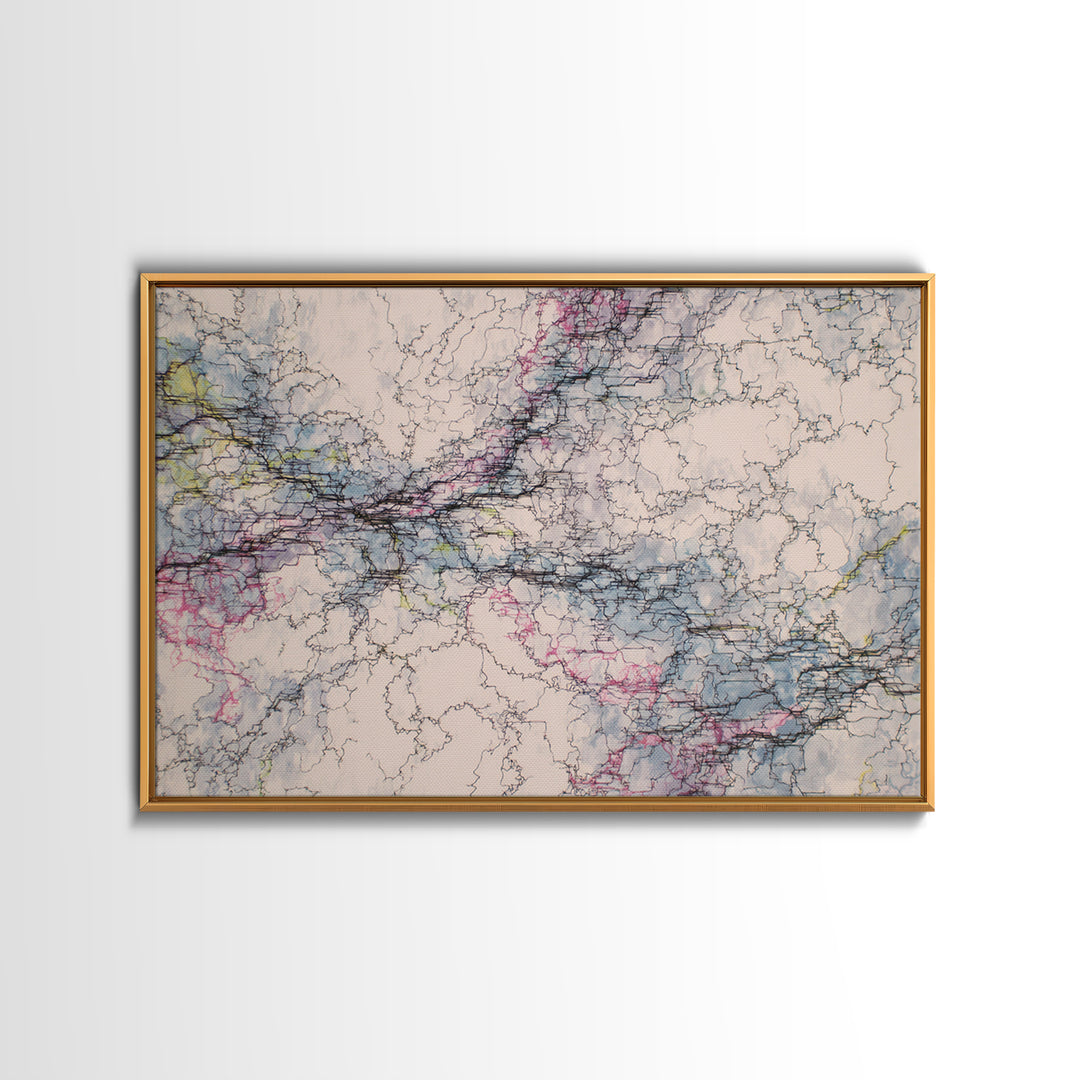 Soft Marble Vein Abstract Wall Art Minimalist African Abstract Digital Print Beige Blue Office Decor Modern Canvas Wall Art