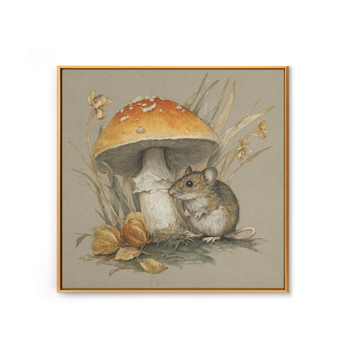 Tiny Field Mouse Canvas Print, Animal Art, Nursery, Living Room Decor, Fine Art, Creature, Modern Decor, Fine Art Print, ANI-1x1-10