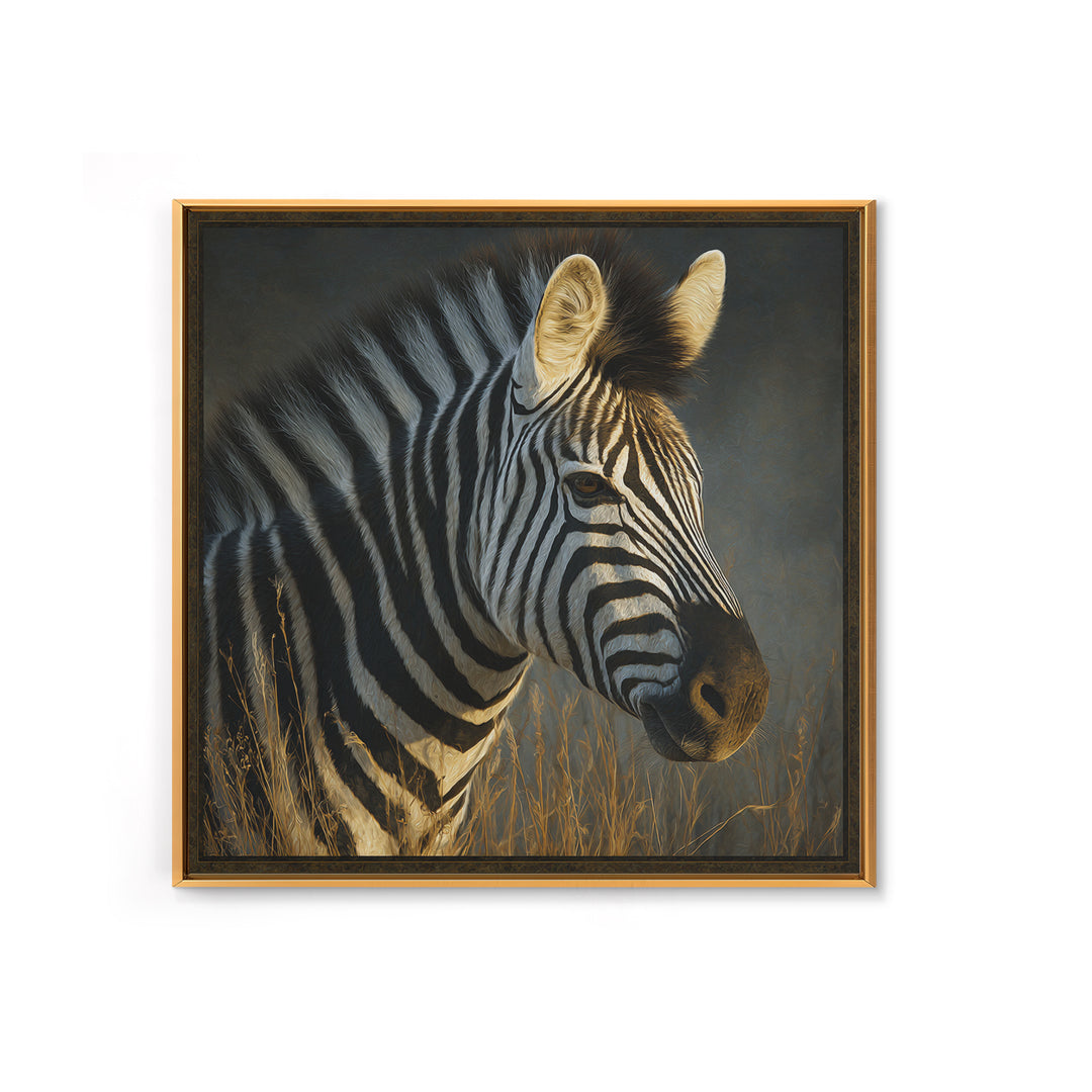 Zebra Portrait with Bold Graphic Stripe Pattern Canvas Print, Animal Art, Nursery Art, Living Room Decor, Fine Art, Creature, ANI-1x1-17