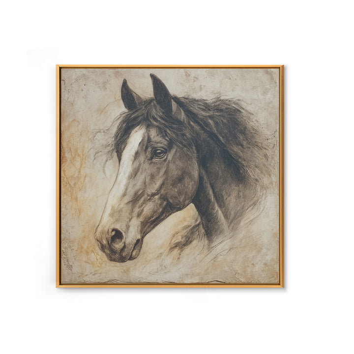 Majestic Horse Head Canvas Print, Animal Art, Original Painting, Living Room Decor, Abstract Art, Creature, Boho Wall Art, ANI-1x1-3