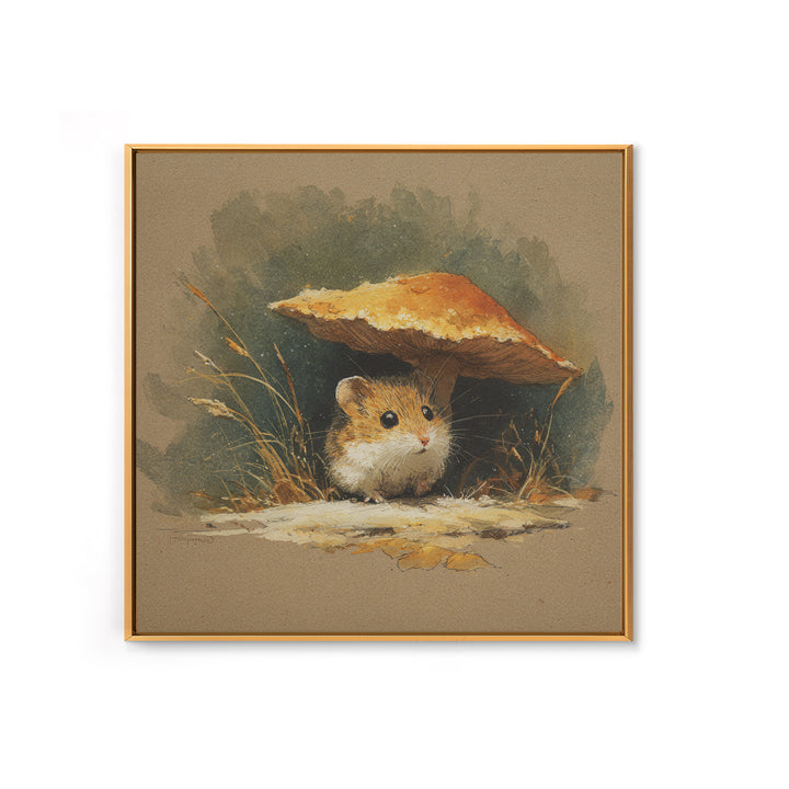 Tiny Field Mouse Canvas Print, Animal Art, Neutral Decor, Living Room Decor, Oil Painting, Creature, Wall Art, Home Decor, ANI-1x1-82