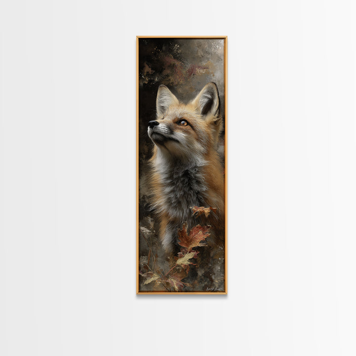 Dignified Fox Portrait Canvas Print, Animal Art, Statement Artwork, Living Room Decor, Fine Art, Creature, Wall Decor, ANI-1x3-13