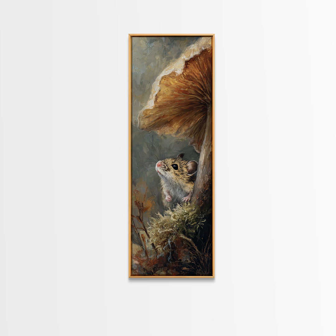 Tiny Field Mouse Canvas Print, Animal Art, Boho Wall Art, Living Room Decor, Fine Art, Creature, Statement Artwork, Boho Decor, ANI-1x3-22