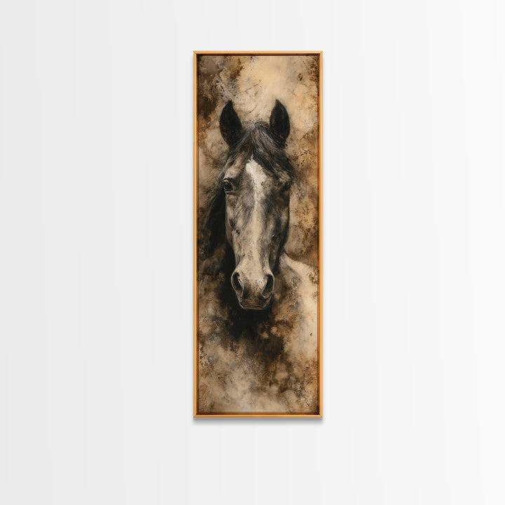 Majestic Horse Head Canvas Print, Animal Art, Digital Art, Living Room Decor, Fine Art, Creature, Farmhouse Decor, Nursery, ANI-1x3-39
