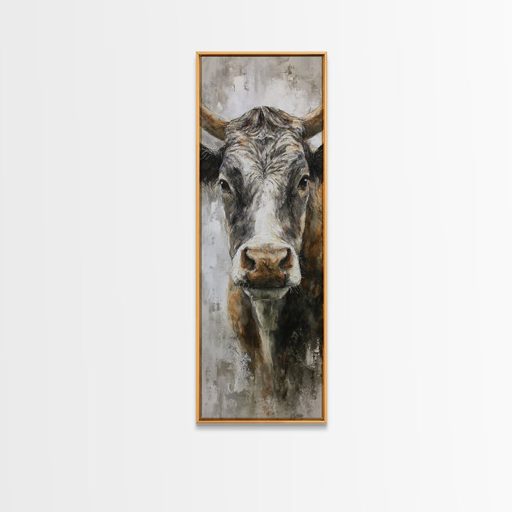 Gentle Cow Portrait Canvas Print, Animal Art, Farmhouse Decor, Living Room Decor, Creature, Neutral Decor, Modern Decor, ANI-1x3-67
