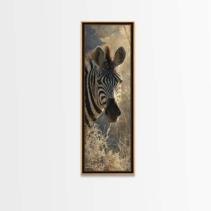 Zebra Portrait with Bold Graphic Stripe Pattern Canvas Print, Animal Art, Art Print, Living Room Decor, Fine Art, Creature, ANI-1x3-77